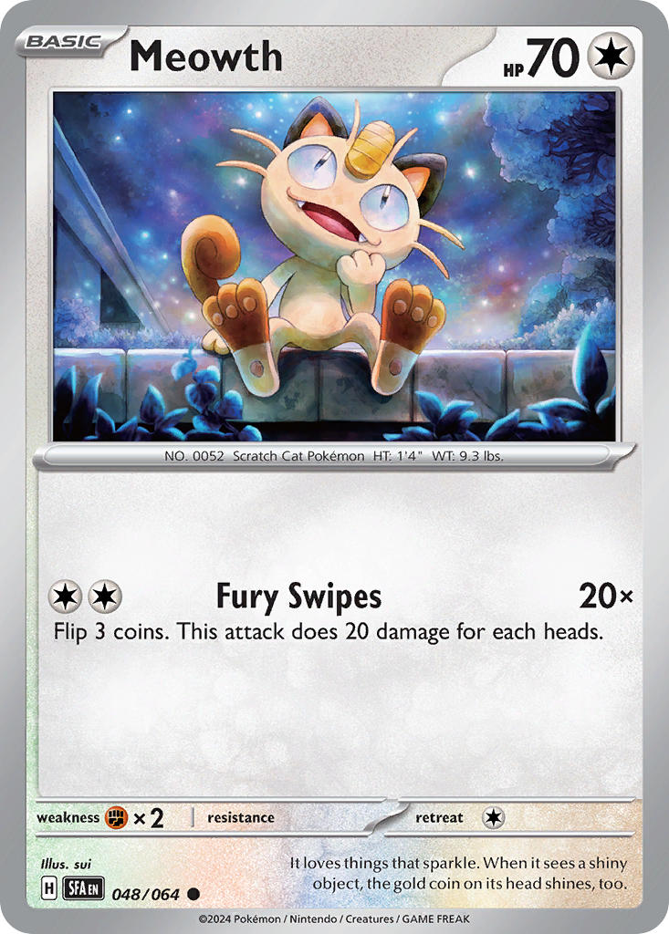 Meowth⁣ - Shrouded Fable⁣ (Common)⁣ [048] English / Near Mint / Reverse-Holo Normal