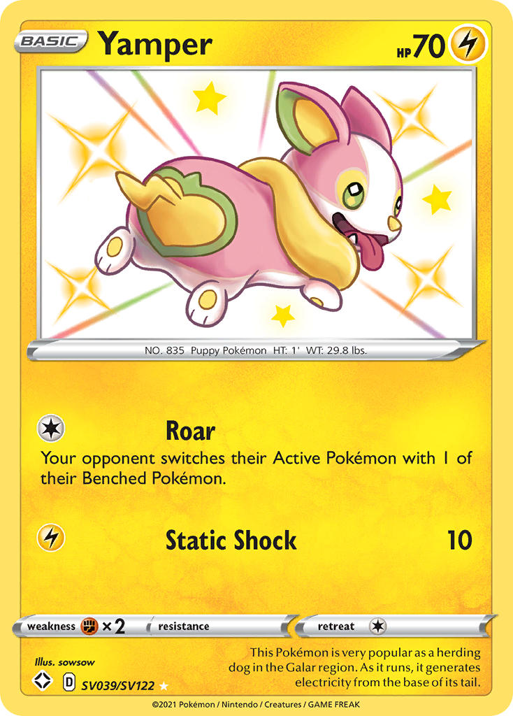 Yamper - Shining Fates (Secret Rare) [SHF-SV39] English / Excellent / Normal