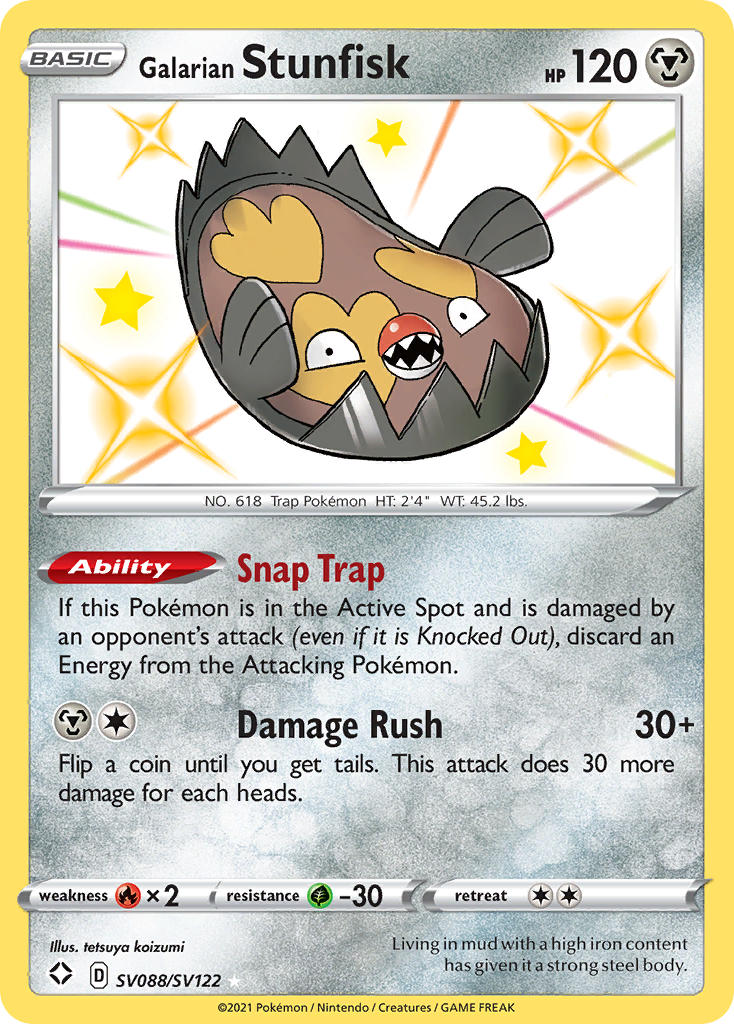 Galarian Stunfisk - Shining Fates (Secret Rare) [SHF-SV88] English / Near Mint / Normal