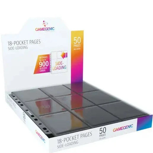 Side-loading 18-Pocket Pages (Sort) (50 stk. mappelommer) Mappelommer Gamegenic 