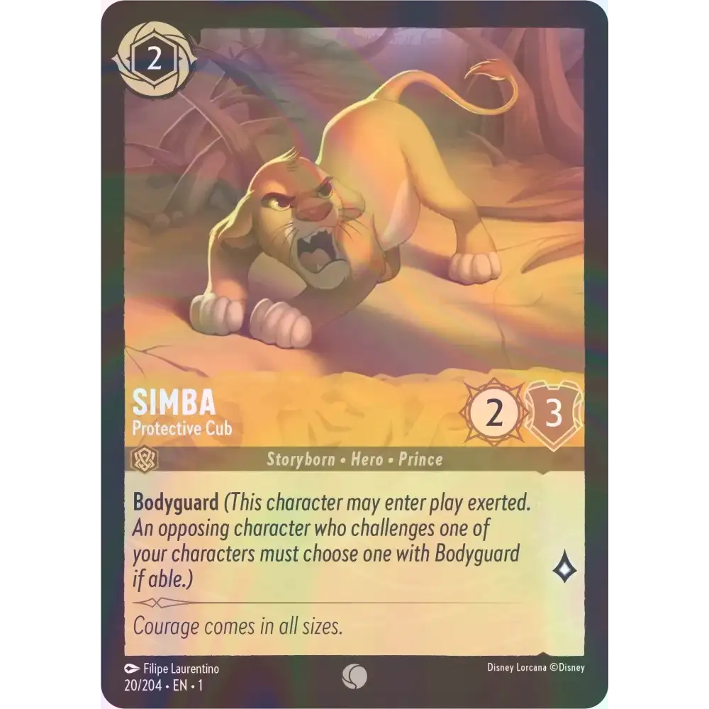 Simba - Protective Cub - Foil (Common) - 20/204 - Disney