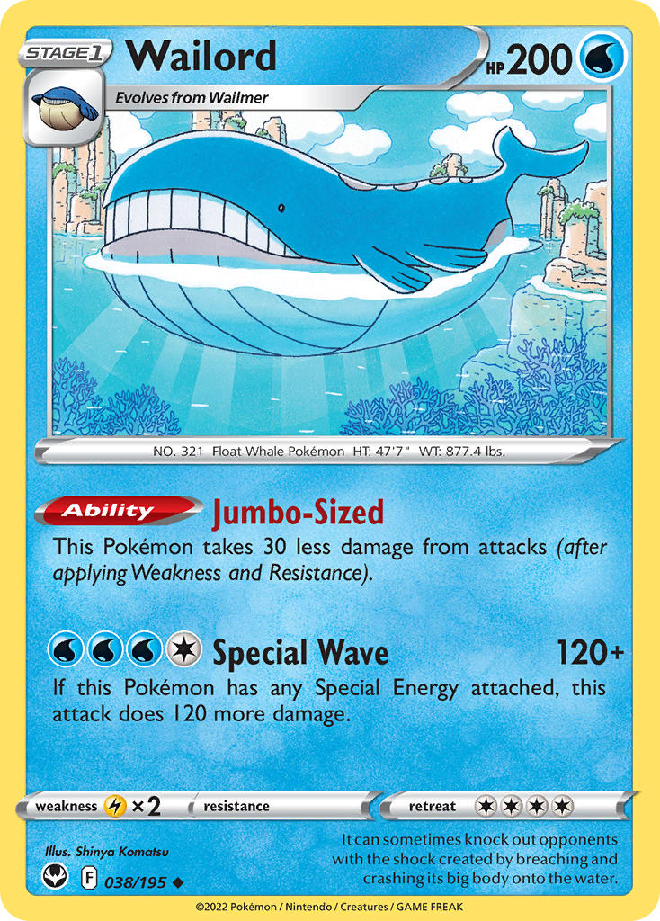 Wailord - Silver Tempest (Uncommon) [SIT-038] English / Near Mint / Normal