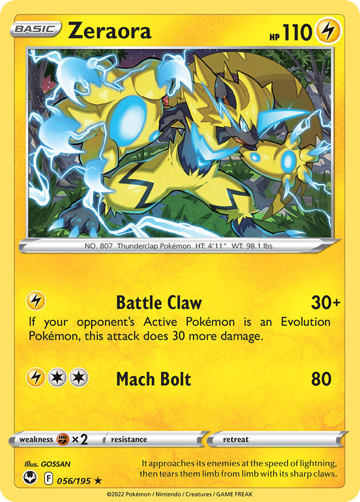 Zeraora - Silver Tempest (Rare) [SIT-056] English / Near Mint / Normal
