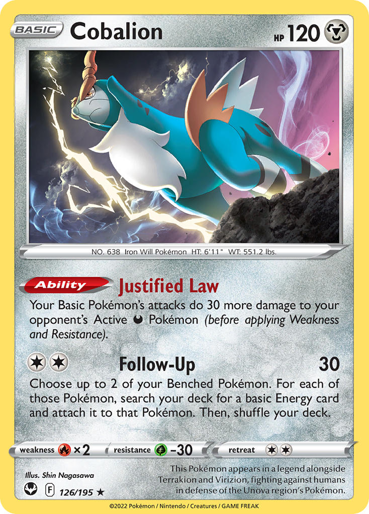 Cobalion - Silver Tempest (Rare) [SIT-126] English / Near Mint / Normal