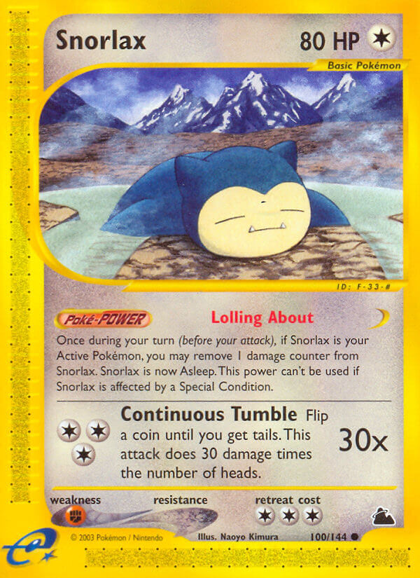 Snorlax⁣ - Skyridge⁣ (Common)⁣ [100] English / Near Mint / Reverse-Holo Normal