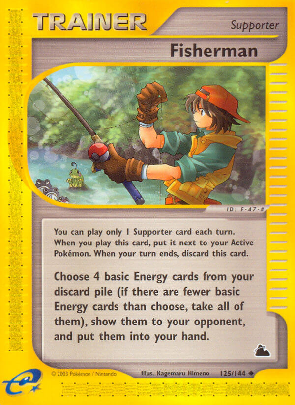 Fisherman⁣ - Skyridge⁣ (Uncommon)⁣ [125] English / Excellent / Reverse-Holo Normal