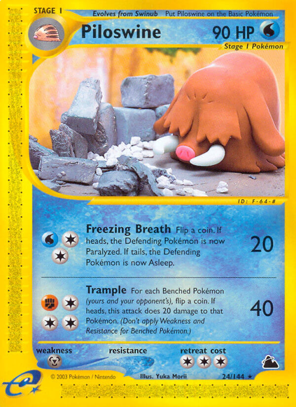 Piloswine⁣ - Skyridge⁣ (Rare)⁣ [24] English / Played / Normal