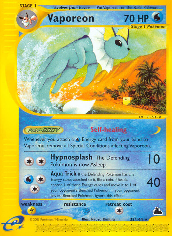 Vaporeon⁣ - Skyridge⁣ (Rare)⁣ [33] English / Played / Normal