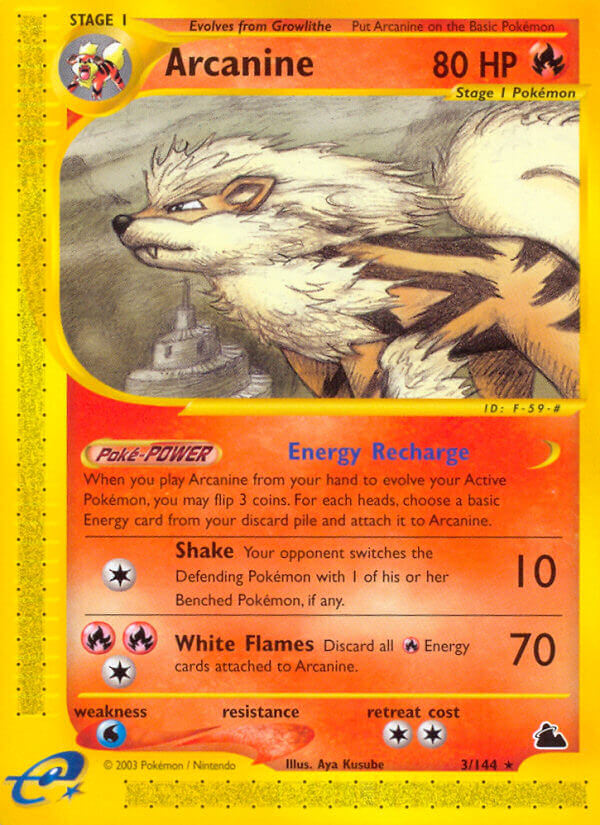 Arcanine⁣ - Skyridge⁣ (Rare)⁣ [3] English / Played / Reverse-Holo Normal
