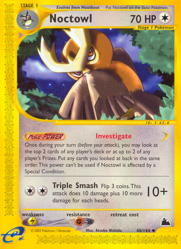 Noctowl⁣ - Skyridge⁣ (Uncommon)⁣ [40] English / Light Played / Reverse-Holo Normal