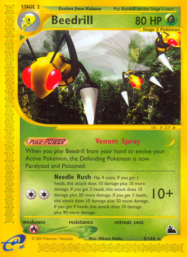 Beedrill⁣ - Skyridge⁣ (Rare)⁣ [5] English / Excellent / Reverse-Holo Normal