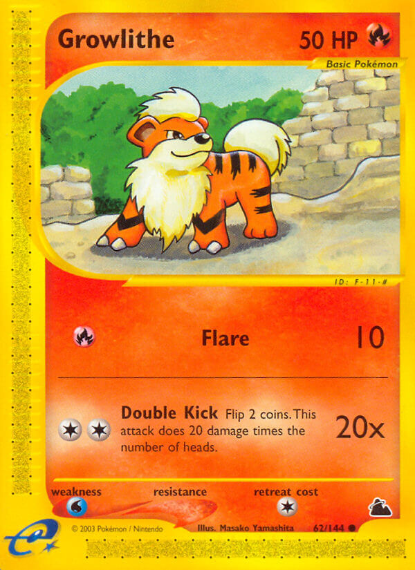 Growlithe⁣ - Skyridge⁣ (Common)⁣ [62] English / Played / Reverse-Holo Normal