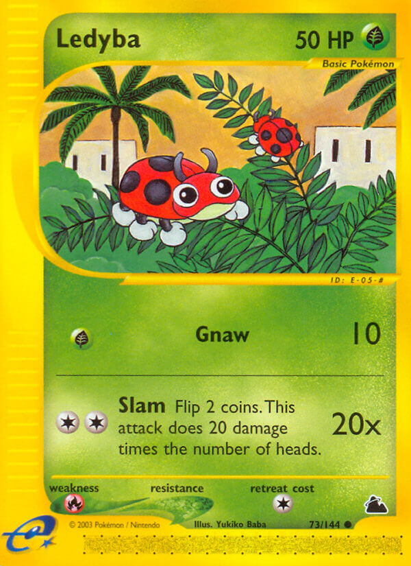 Ledyba⁣ - Skyridge⁣ (Common)⁣ [73] English / Good / Reverse-Holo Normal