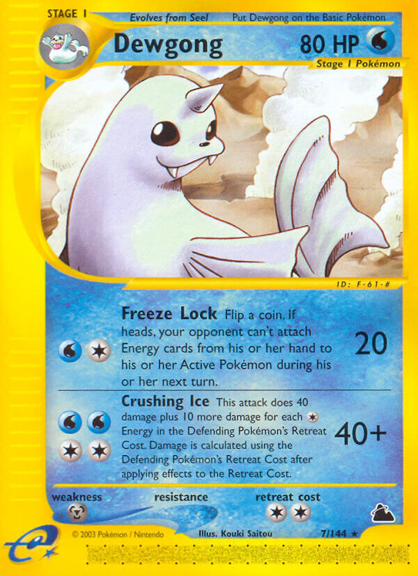 Dewgong⁣ - Skyridge⁣ (Rare)⁣ [7] English / Excellent / Reverse-Holo Normal