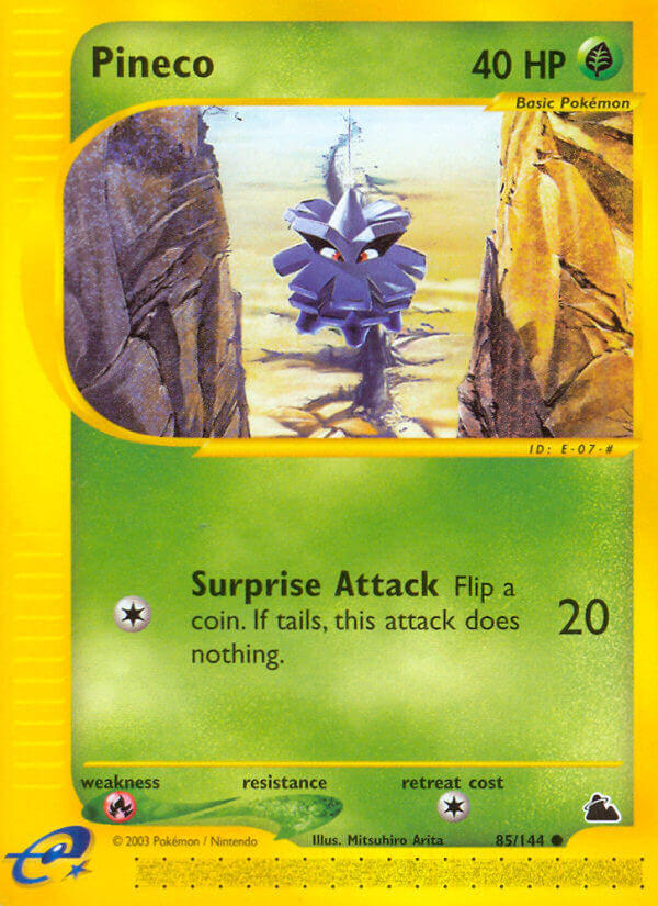 Pineco⁣ - Skyridge⁣ (Common)⁣ [85] English / Excellent / Reverse-Holo Normal