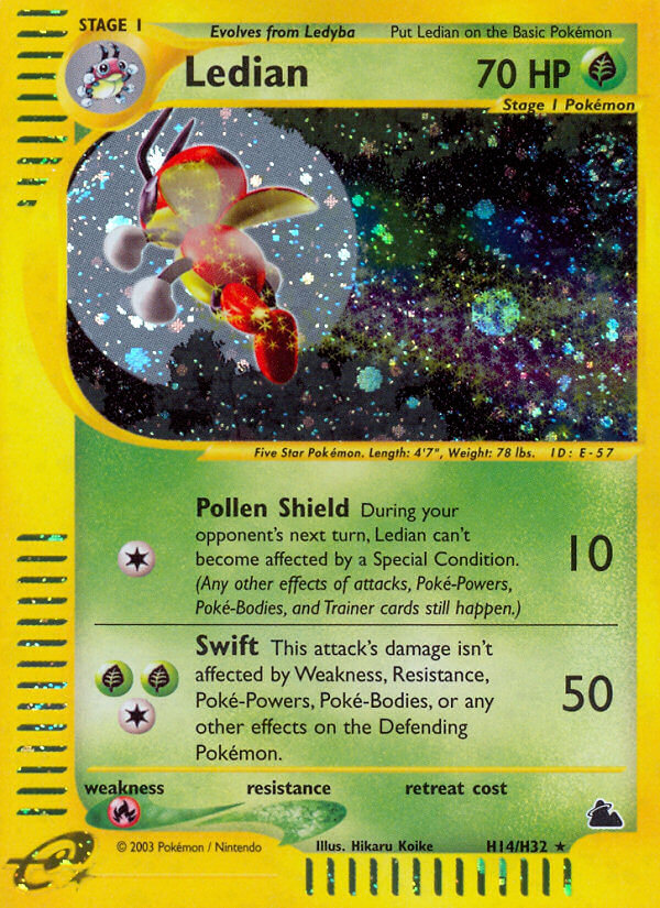 Ledian⁣ - Skyridge⁣ (Holo Rare)⁣ [H14] English / Good / Normal