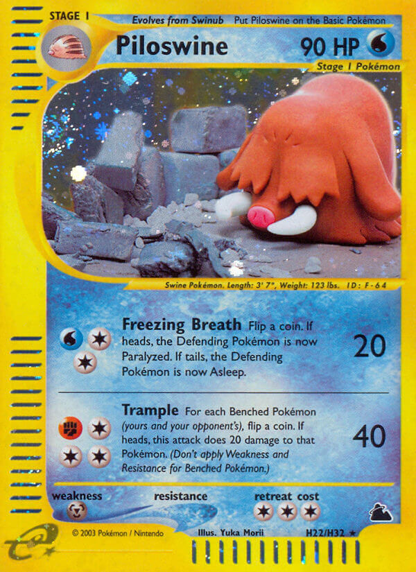 Piloswine⁣ - Skyridge⁣ (Holo Rare)⁣ [H22] English / Played / Normal