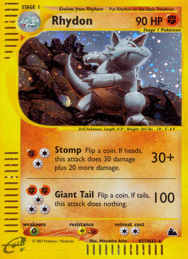 Rhydon⁣ - Skyridge⁣ (Holo Rare)⁣ [H27] English / Excellent / Normal
