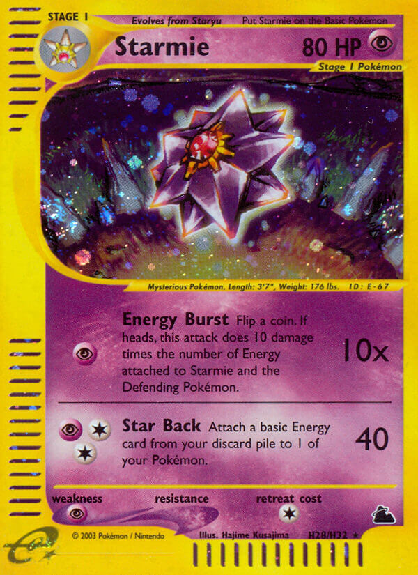 Starmie⁣ - Skyridge⁣ (Holo Rare)⁣ [H28] English / Poor / Normal
