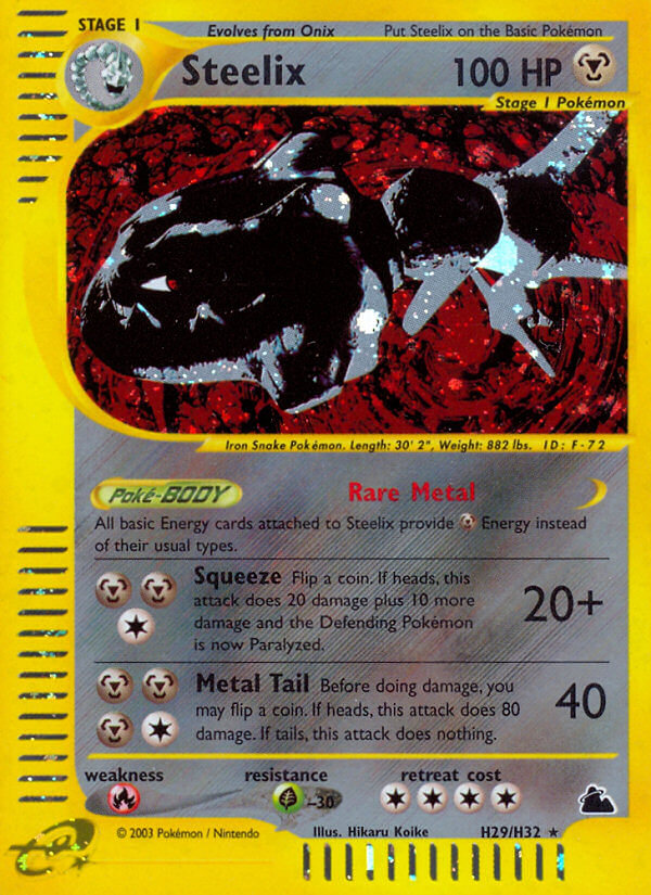 Steelix⁣ - Skyridge⁣ (Holo Rare)⁣ [H29] English / Light Played / Normal