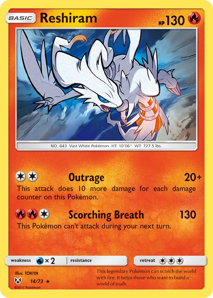 Reshiram - Shining Legends (Holo Rare) [SLG-14] English / Near Mint / Normal