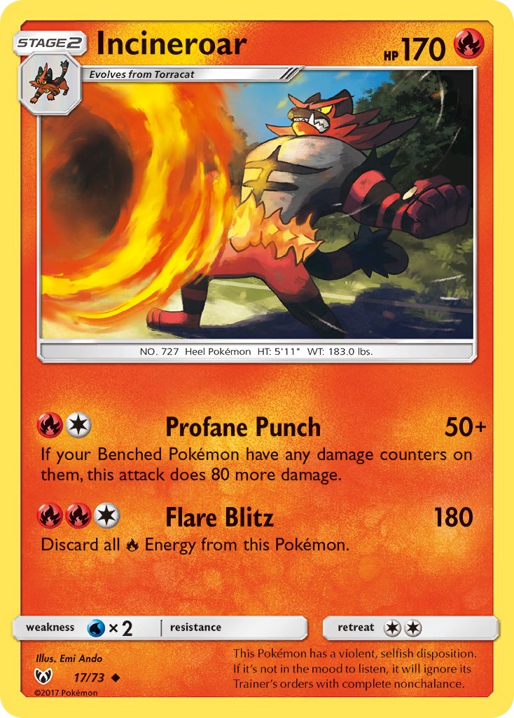 Incineroar - Shining Legends (Uncommon) [SLG-17] English / Near Mint / Normal