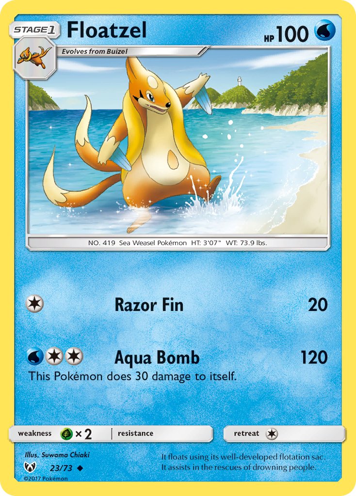 Floatzel - Shining Legends (Uncommon) [SLG-23] English / Near Mint / Normal