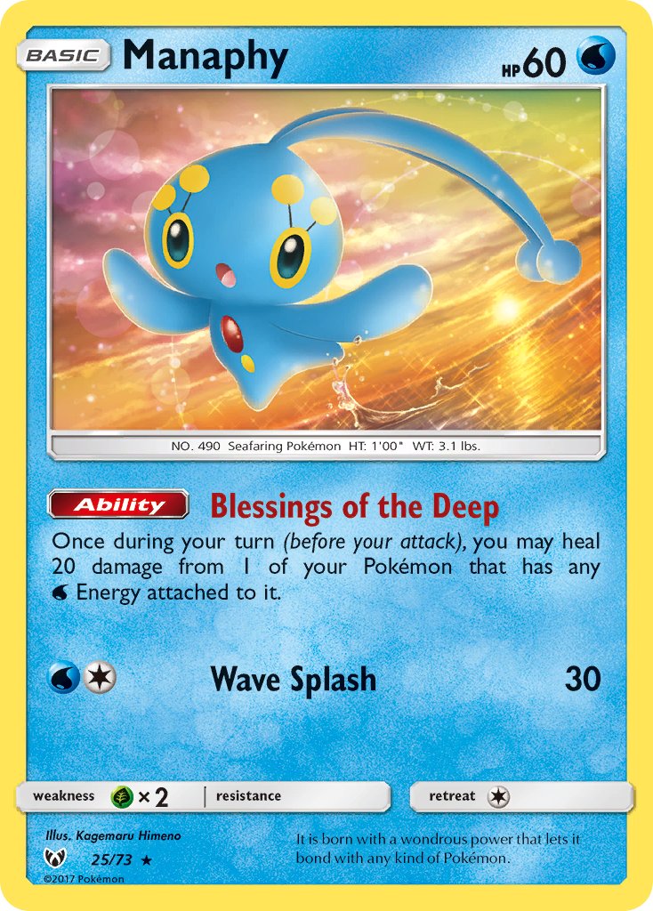 Manaphy - Shining Legends (Holo Rare) [SLG-25] English / Near Mint / Normal