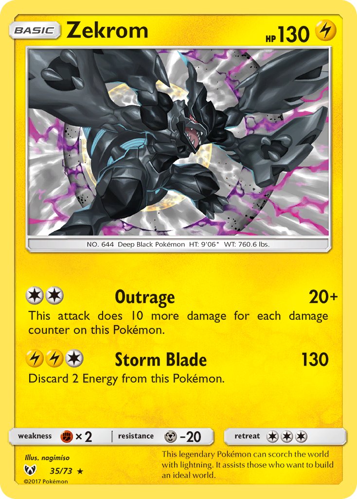 Zekrom - Shining Legends (Holo Rare) [SLG-35] English / Near Mint / Normal
