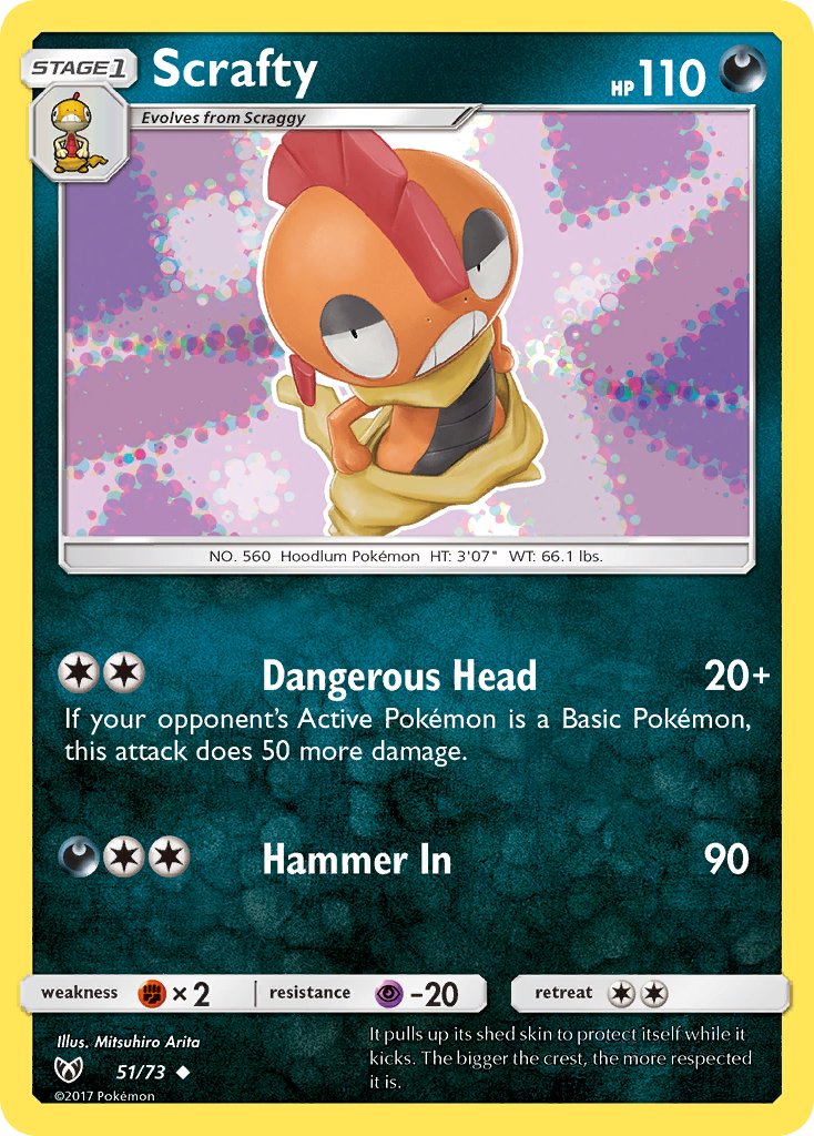 Scrafty - Shining Legends (Uncommon) [SLG-51] English / Near Mint / Normal