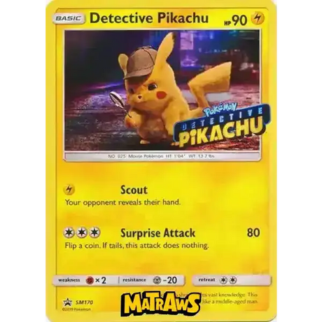 (SM170) Detective Pikachu - Holo Enkeltkort Sun & Moon Promos 