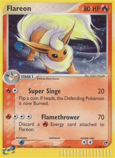 Flareon⁣ - EX Sandstorm⁣ (Holo Rare)⁣ [5] English / Light Played / Reverse-Holo Normal