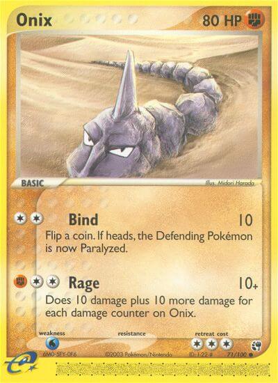 Onix⁣ - EX Sandstorm⁣ (Common)⁣ [71] English / Good / Reverse-Holo Normal