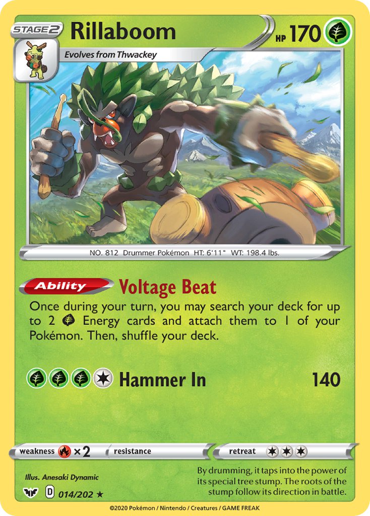 Rillaboom - Sword & Shield (Holo Rare) [14] Kortspil