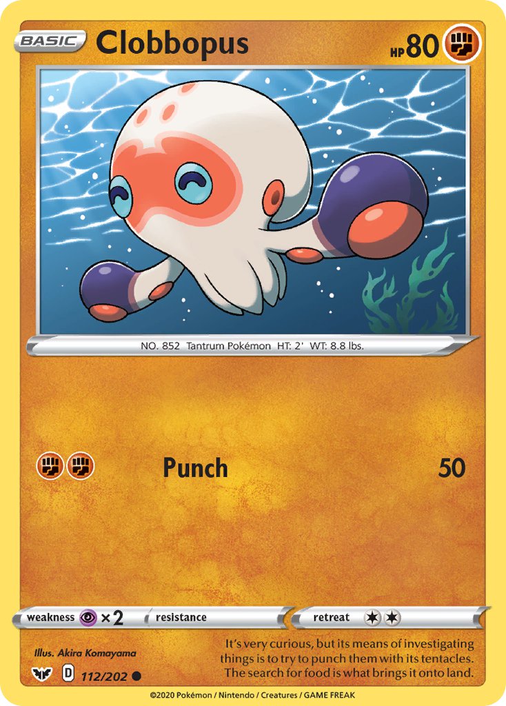 Clobbopus⁣ - Sword & Shield⁣ (Common)⁣ [112] English / Near Mint / Reverse-Holo Normal