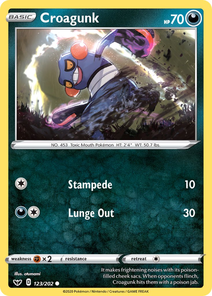 Croagunk⁣ - Sword & Shield⁣ (Common)⁣ [123] English / Near Mint / Normal