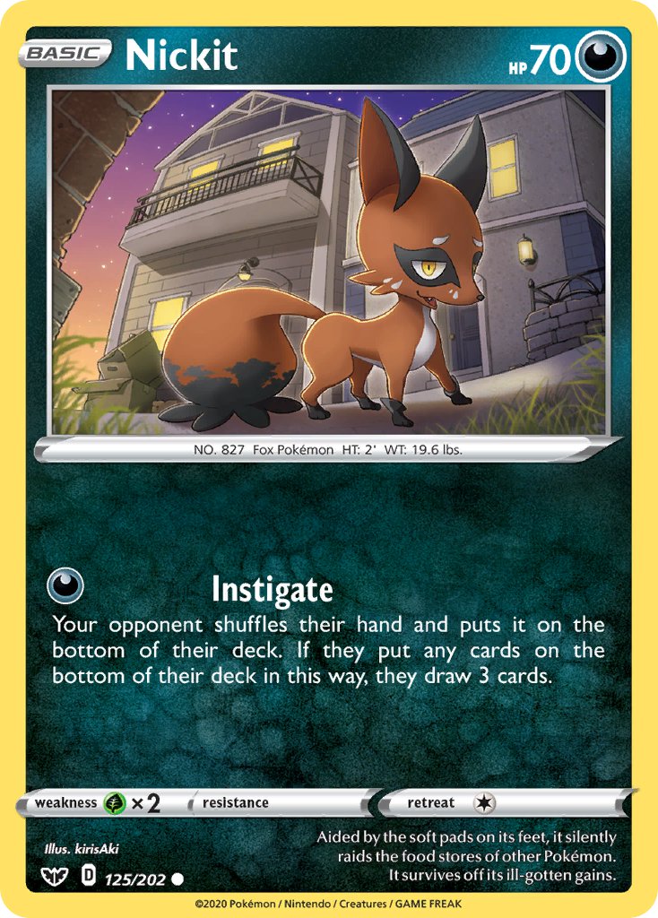 Nickit⁣ - Sword & Shield⁣ (Common)⁣ [125] English / Near Mint / Reverse-Holo Normal