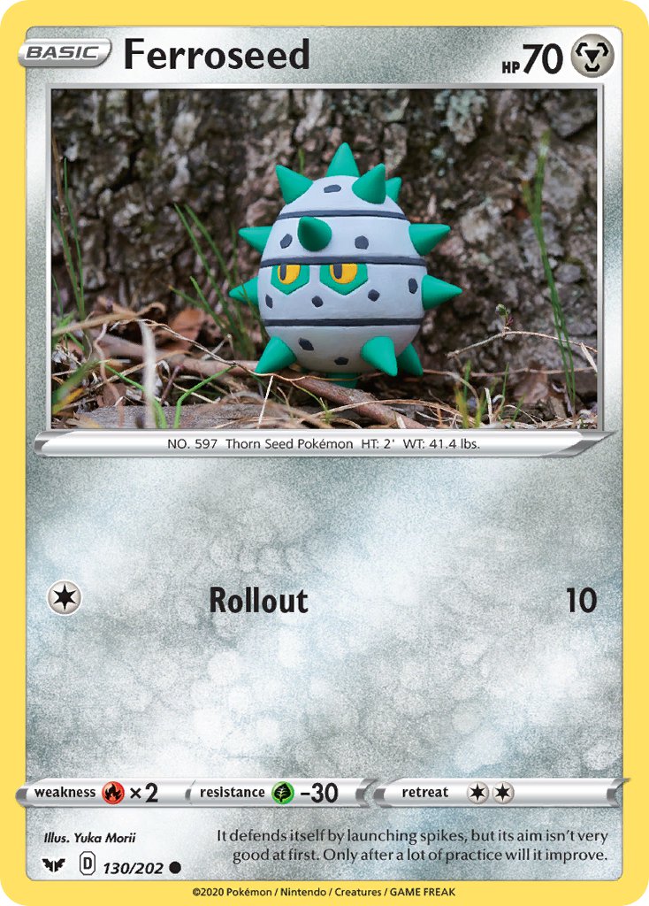 Ferroseed⁣ - Sword & Shield⁣ (Common)⁣ [130] English / Near Mint / Reverse-Holo Normal