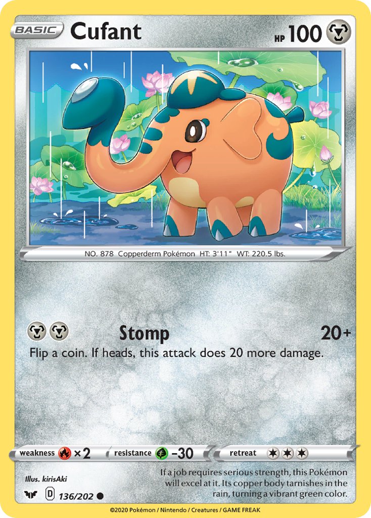 Cufant⁣ - Sword & Shield⁣ (Common)⁣ [136] English / Near Mint / Reverse-Holo Normal