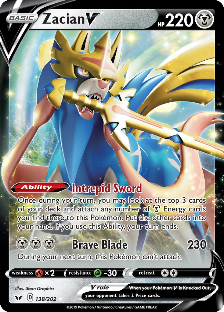 Zacian V⁣ - Sword & Shield⁣ (Ultra Rare)⁣ [138] English / Near Mint / Normal