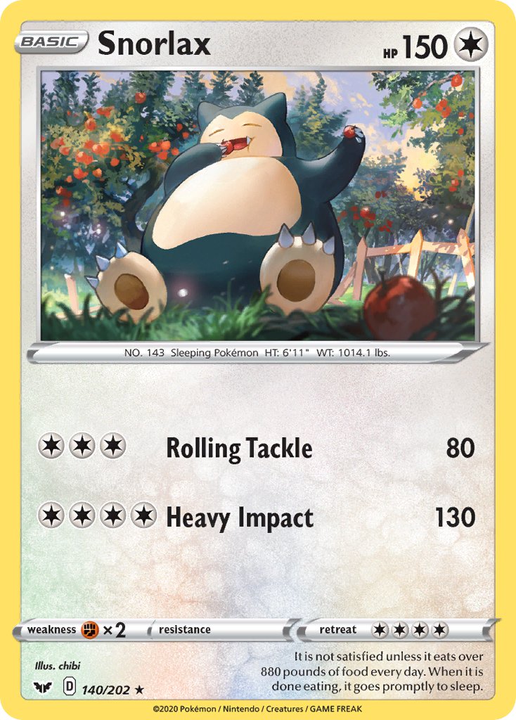 Snorlax⁣ - Sword & Shield⁣ (Rare)⁣ [140]