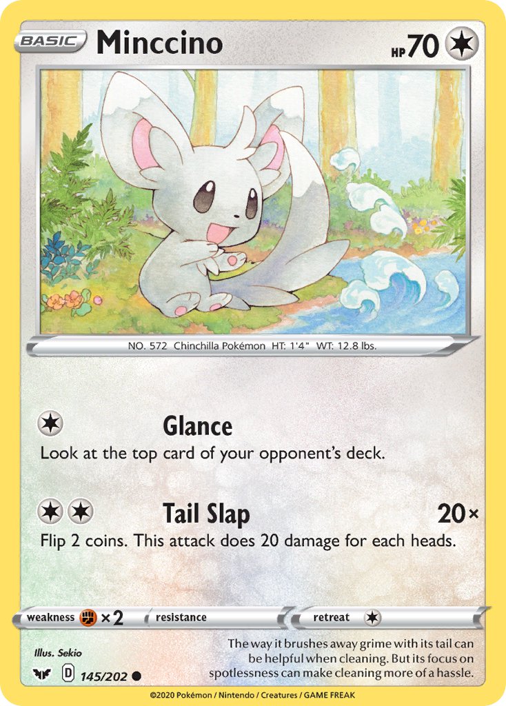 Minccino⁣ - Sword & Shield⁣ (Common)⁣ [145] English / Near Mint / Normal