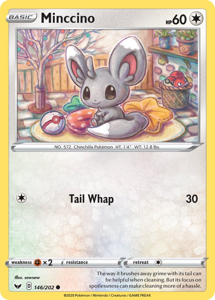 Minccino⁣ - Sword & Shield⁣ (Common)⁣ [146] English / Near Mint / Normal