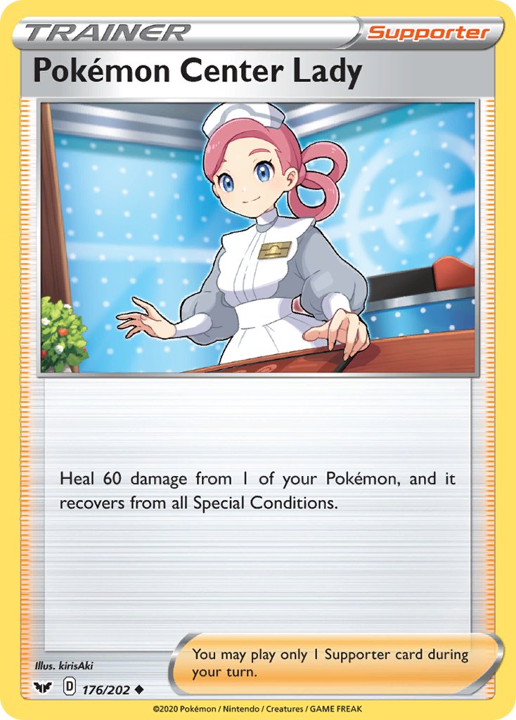 Pokémon Center Lady⁣ - Sword & Shield⁣ (Uncommon)⁣ [176] English / Near Mint / Reverse-Holo Normal