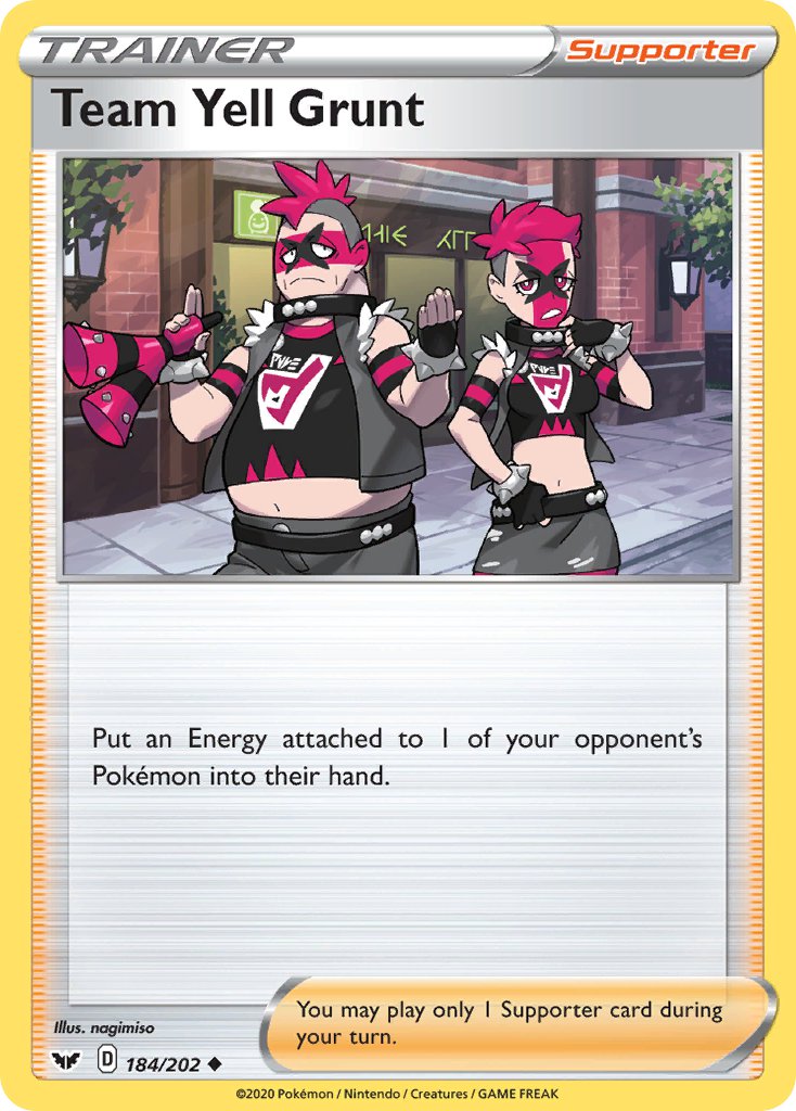 Team Yell Grunt⁣ - Sword & Shield⁣ (Uncommon)⁣ [184] English / Near Mint / Reverse-Holo Normal