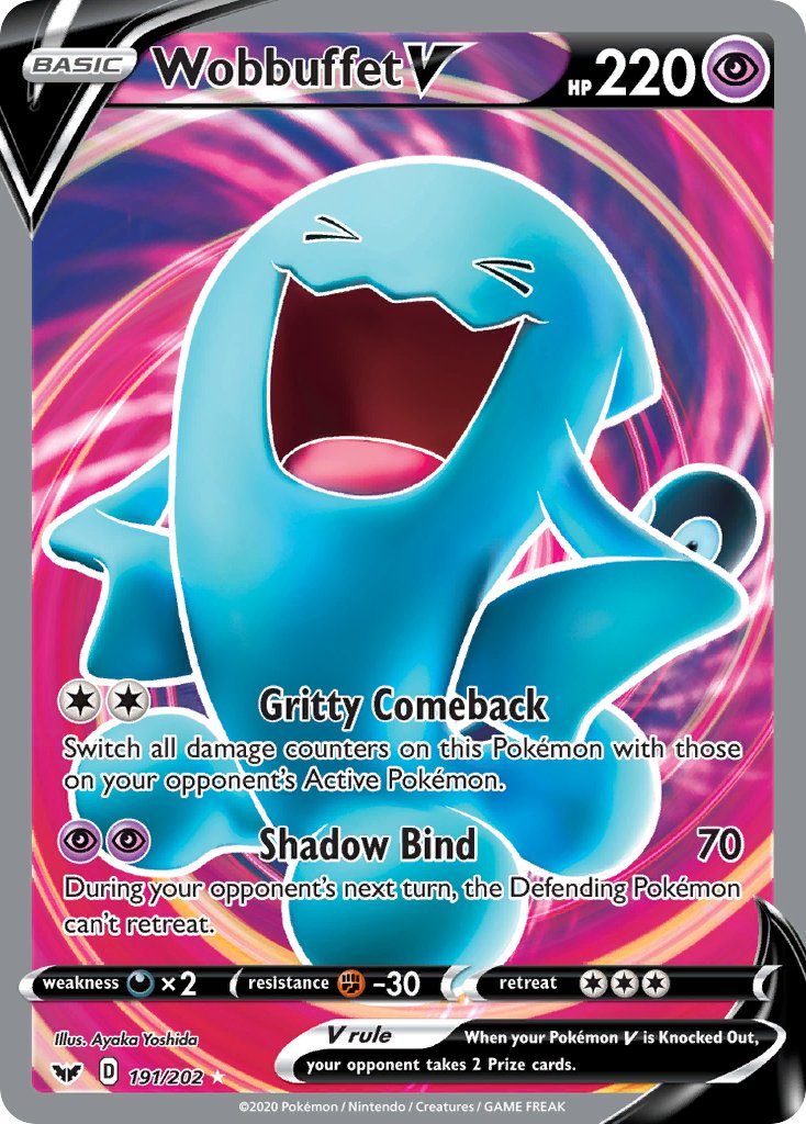 Wobbuffet V⁣ - Sword & Shield⁣ (Ultra Rare)⁣ [191] English / Excellent / Normal