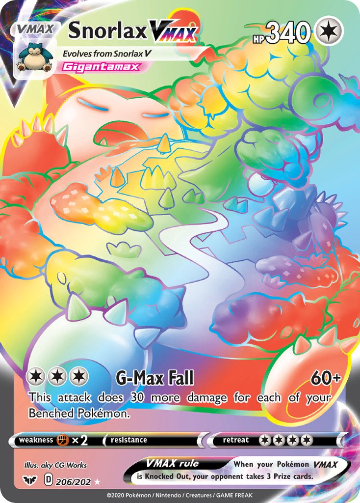 Snorlax VMAX⁣ - Sword & Shield⁣ (Secret Rare)⁣ [206] English / Near Mint / Normal