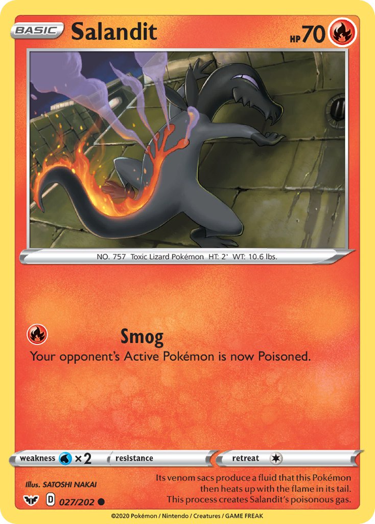 Salandit⁣ - Sword & Shield⁣ (Common)⁣ [27] English / Near Mint / Normal
