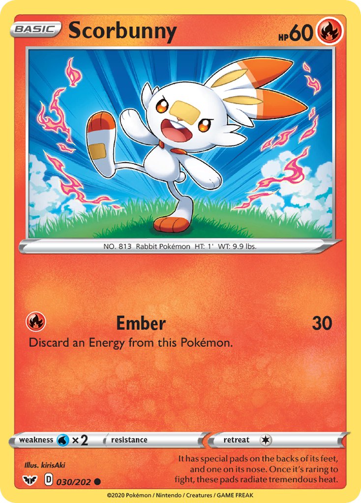 Scorbunny⁣ - Sword & Shield⁣ (Common)⁣ [30] English / Near Mint / Normal