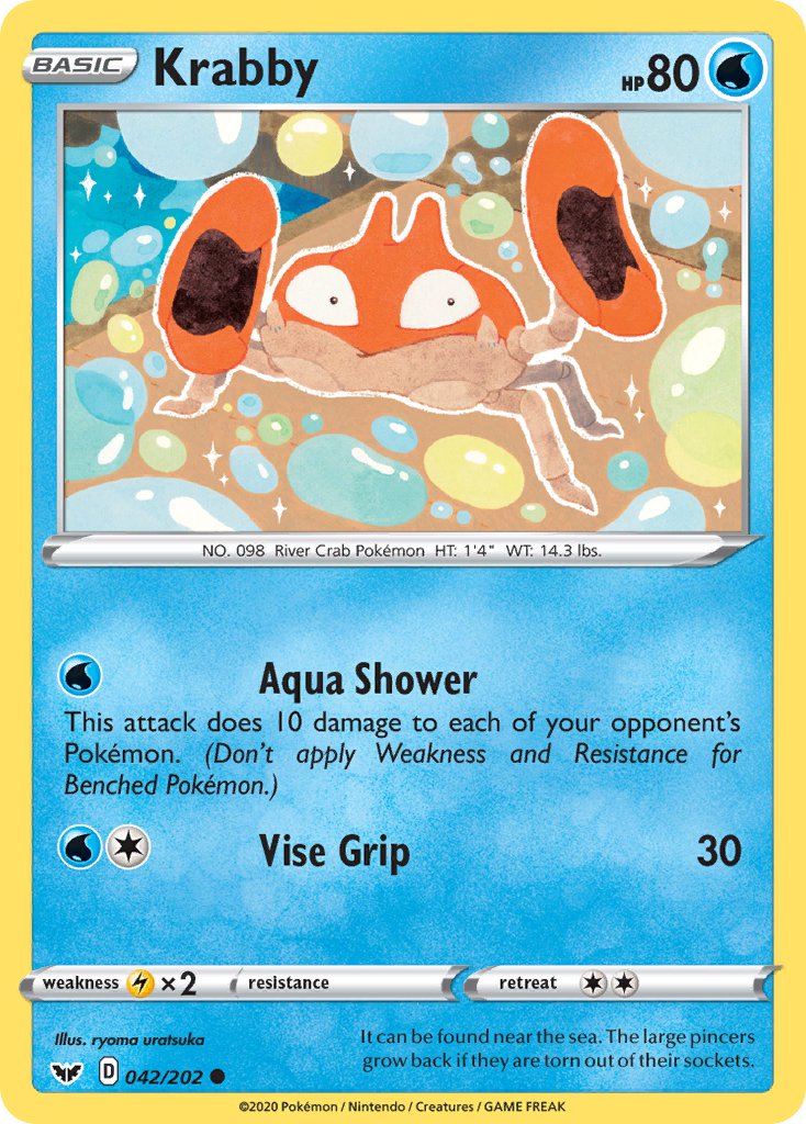 Krabby⁣ - Sword & Shield⁣ (Common)⁣ [42] English / Near Mint / Reverse-Holo Normal